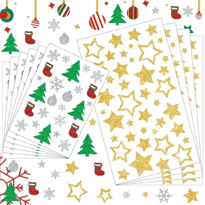 Weihnachts Sticker 10 PCS Glitzer Stickers Aufkleber - Bild 1 von 4