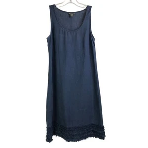 Tommy Bahama Tank Dress Womens XXS denim Blue Scoop Neck Sleeveless Ruffle Hem - Picture 1 of 11
