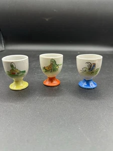 3er Set Vintage Eierbecher Huhn Hahn Küken Made in Japan - Bild 1 von 7