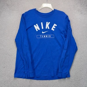 Nike Camiseta Tenis Para Hombres Grande Azul Manga Larga Gráfica Camiseta Atlética Informal DEFECTOS - Imagen 1 de 11