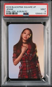 2018 BLACKPINK 1ST MINI ALBUM SQUARE UP PINK VERSION PHOTOCARDS JENNIE PSA 9 - Picture 1 of 2