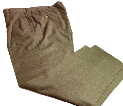 Pantalones Christian Dior Monsieur Lana Virgen Para Hombre 39x31 Marrón Plisado Foto 1 de 4