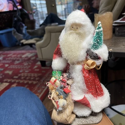Vintage Handmade Santa Claus Made From Corn Husks 10” - Image 1 of 4