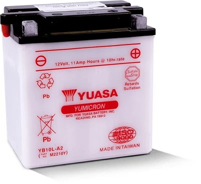 Yuasa Conventional YB10LA2 12 Volt Battery For Kawasaki KZ650D SR 1977-1980 - Image 1 of 3