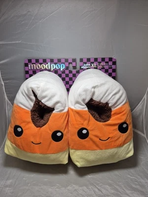 NWT Rare 2024 Moodpop Slippers Plush Thick Candy Corn. Size 11 Large  - Image 1 of 4