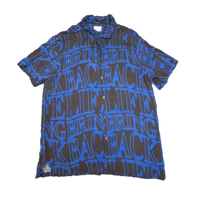 Ksubi Shirt Men MEDIUM blue Bring back Neon summer Button up viscose Size M - Image 1 of 4