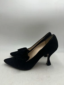Prada Women’s Black Suede Heels Pumps Ribbon Size EU 36 US 5 - Picture 1 of 10