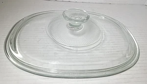 Vintage Pyrex F12C Rectangular Clear Glass Replacement Lid Only Casserole Lid - Picture 1 of 8