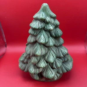 Vintage 1981 Ceramic Christmas Tree Napkin Holder Green Holland Mold - Picture 1 of 5