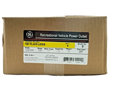Panel de toma de corriente para vehículo recreativo 100A 120/240V GE GE1LU532SS nuevo Foto 1 de 4