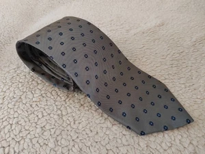 Corbata Balmain Paris Hombre 100% Seda Hecha en Italia Gris Azul Floral - Imagen 1 de 13