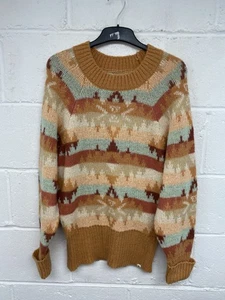 Rip Curl Multi Zuma Azteken Langarm Strickpullover lockere Passform Größe XS neu mit Etikett PS - Bild 1 von 9