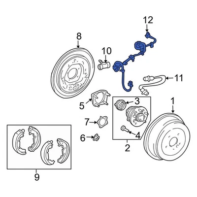 For Toyota Sienna 04-10 Toyota Rear Left ABS Wheel Speed Sensor Wiring Harness Foto 1 de 2