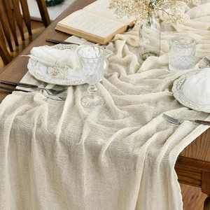 Boho Gaze Käsetuch Tischläufer 80x300cm Beige Dekoration Hochzeit Party Geburtst - Bild 1 von 32