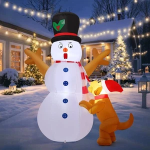 6 FT Christmas Inflatables Snowman Outdoor Yard Decorations Xmas Blow Up Dog ... - Bild 1 von 6