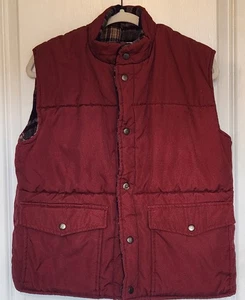 Vintage Timber Ridge Herren Wende dunkelrot/kariert gefütterte Weste Größe MED - Bild 1 von 10