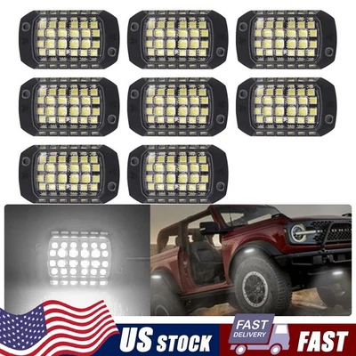 Pure White LED Rock Lights -8 Pods LED Underglow Underbody Glow Lamp,Waterproof - Image 1 of 4