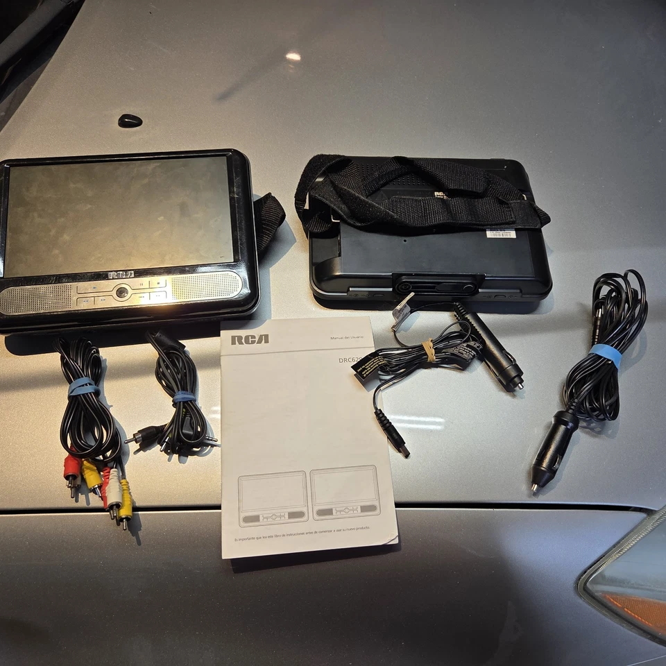 RCA Twin Mobile DVD Players w/ 9" LCD Screens #DRC6296 w/ Cords- Untested - Image 1 of 3