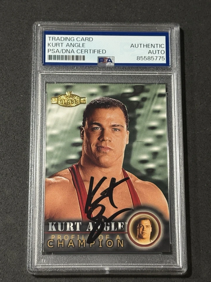 KURT ANGLE 2001 FLEER WWF CHAMPIONSHIP CLASH SIGNED AUTOGRAPHED CARD PSA/DNA - Image 1 of 2