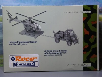 🚩Roco Minitanks Special 837 Unimog Flugzeugschlepper+BO 105 Heer 1:87 H0 Herpa - Bild 1 von 4