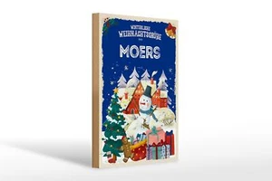 Holzschild Weihnachtsgrüße MOERS Geschenk FEST Deko Schild 20x30 cm - Picture 1 of 5