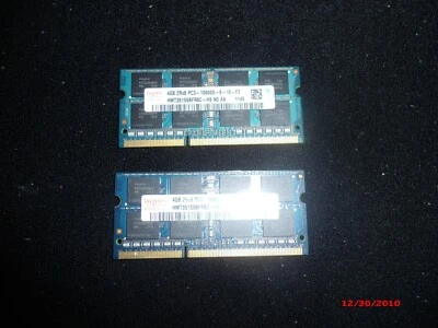 8GB!  2 x Hynix 4GB SO-DIMM 1333 MHz DDR3 SDRAM Memory (HMT351S6BFR8C-H9) - Image 1 of 2