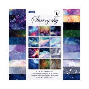12Pcs 6" Starry Sky Paper Pad Scrapbooking Album Card Decor Craft Single-sided - Picture 1 of 5