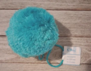 yarn pom pom for hats crochet knit 3 inch fine ply bright blue USA seller - Picture 1 of 2