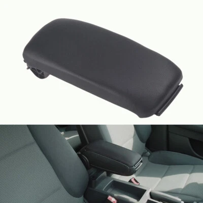 Cubierta de cuero de la tapa del reposabrazos de la consola central delantera negra para Audi A3 8P 2003-2012 Foto 1 de 4