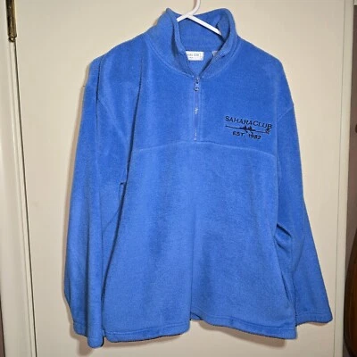 Periwinkle Blue 1/4 Zip Fleece Sahara Club with Pockets 100% Polyester Large - Image 1 of 4