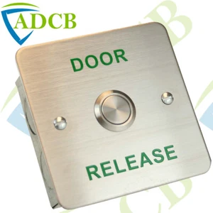 Stainless Steel DOOR RELEASE Button with screw terminals Access Control Exit - Picture 1 of 1