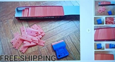 100 Pieces 1.5'' HDPE Double Edged Razor Blades and 1 Pc Mini Razor Scraper NEW - Image 1 of 4
