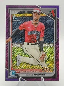2024 Bowman Chrome - Adriel Radney 1st Bowman Purple Speckle Refractor 14/250 - Bild 1 von 4