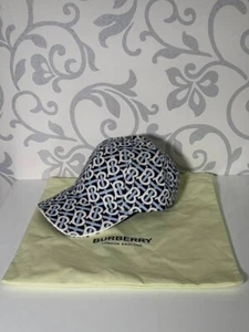 Burberry Baseball Cap Monogram TB Blue and White Hat - Picture 1 of 9