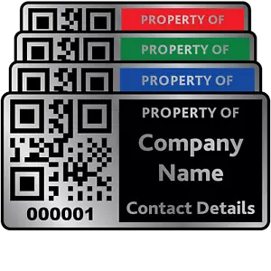 Silver Personalised QR Code Asset ID Labels - Heavy Duty & Choice of Colours - Picture 1 of 23
