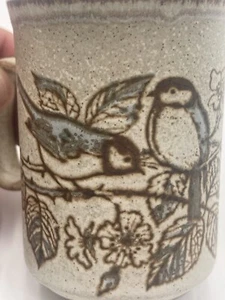 Vintage Dunoon Ceramics Stoneware Coffee Tea Mug Birds On Branch Scotland NOS - Picture 1 of 15