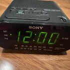 Sony Dream Machine ICF-C218 Black Dual Alarm Clock Radio AM FM LED Green Display