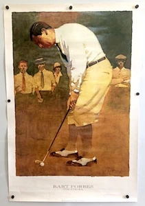Vintage GOLF POSTER BART FORBES “ The Stroke “ Illustration Artist - Picture 1 of 4