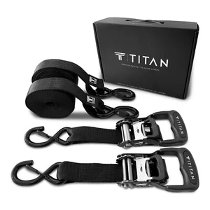2-Pack Heavy Duty Ratchet Tie Down Straps | 1.5" x 15' | 5000 Lbs Break Strength - Picture 1 of 8