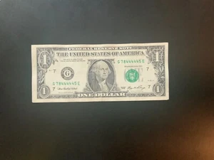 2006 $1 DOLLAR BILL G78444445E fancy serial number - Picture 1 of 4