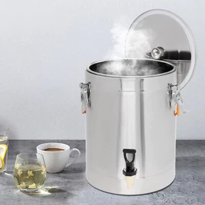 Insulated Beverage Dispenser 7.93 Gal Stainless Steel Bucket w/ Faucet & Lid - Picture 1 of 20