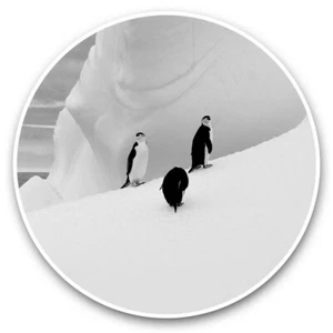 2 x Vinyl Stickers 7.5cm (bw) - Emperor Penguin Iceberg Landscape #35933 - Afbeelding 1 van 9