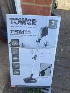 Tower 12-in-1 Steam Mop, TSM12 Multi-Functional, T134001PL, Black & Platinum - Picture 1 of 2
