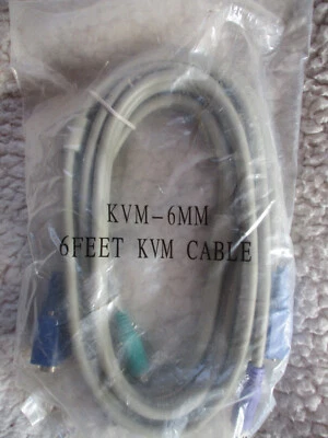Cable KVM-6MM 6 ft M/M macho a macho PS/2 y serie de 15 pines NUEVO Foto 1 de 4