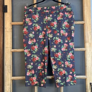 Larry Levine Women's Floral Capri Pants Size 16, 38" Waist, 20" Inseam - Picture 1 of 9
