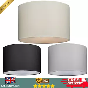 Modern Fabric Light Shade Table Lamp Shade Pendant Light Fitting Easy Fit Drum - Picture 1 of 19