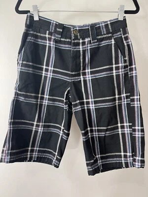 Pantalones Cortos Freeworld Para Hombre Talla 28 Negros A Cuadros Frente Plano Informales Golf Patinador Informal Foto 1 de 4