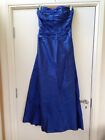 Vintage Monsoon Twilight blue 100% silk long dress with flower detail size 12