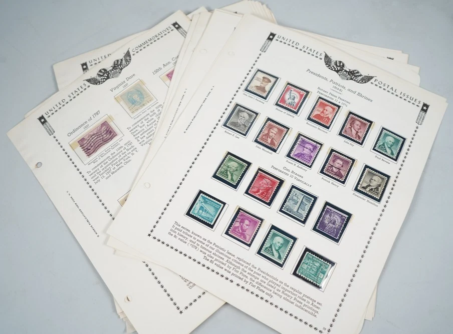 U.S. 1900s–1950s COLLECTION OF 400+ STAMPS MINT & USED STORED ON MINKUS PAGES - Image 1 of 4