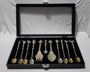 Vintage Italian Cresbossa Silverplate 11pc Figural Cutlery Set w/ Case - Picture 1 of 24